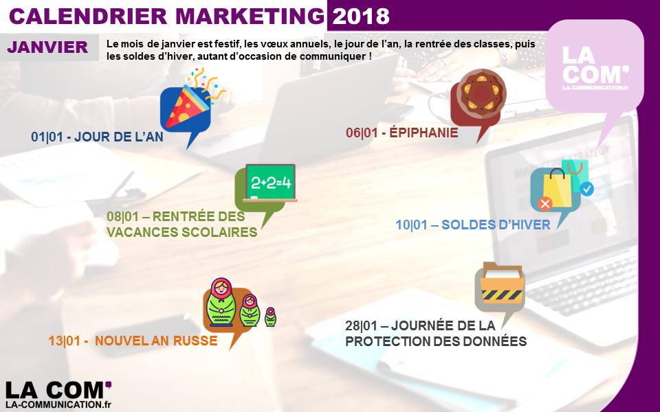 Le calendrier Marketing 2018 – Janvier