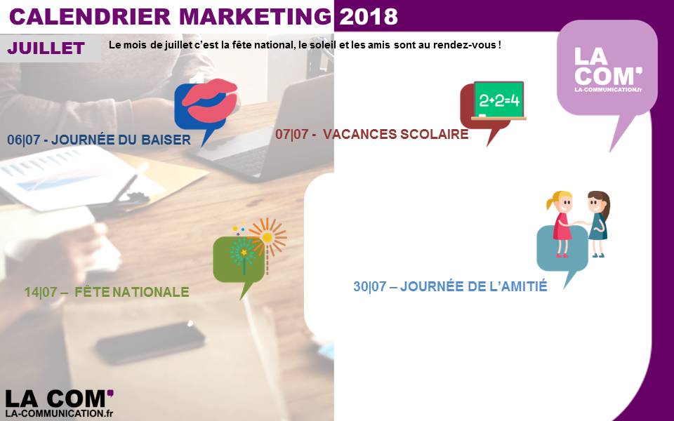 Le calendrier Marketing 2018 – Juillet
