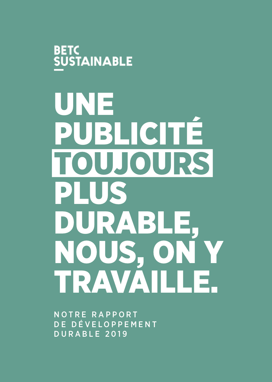 Pour BETC, le développement durable est une priorité – Rapport 2019