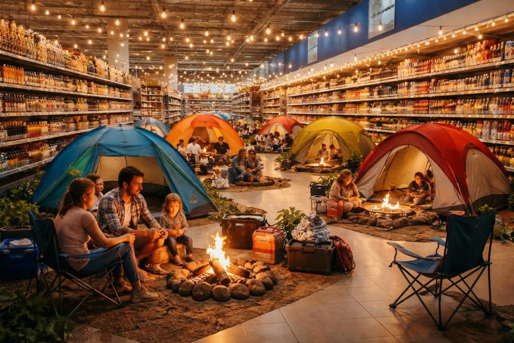 découvrez l'expérience unique de carrefour et focalys : camper directement dans un hypermarché pour une aventure inédite alliant confort et originalité.