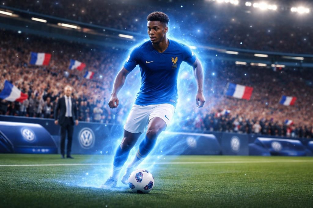découvrez comment volkswagen imagine un nouveau talent bleu, intégré à l'équipe de didier deschamps, mêlant innovation et passion pour le football français.