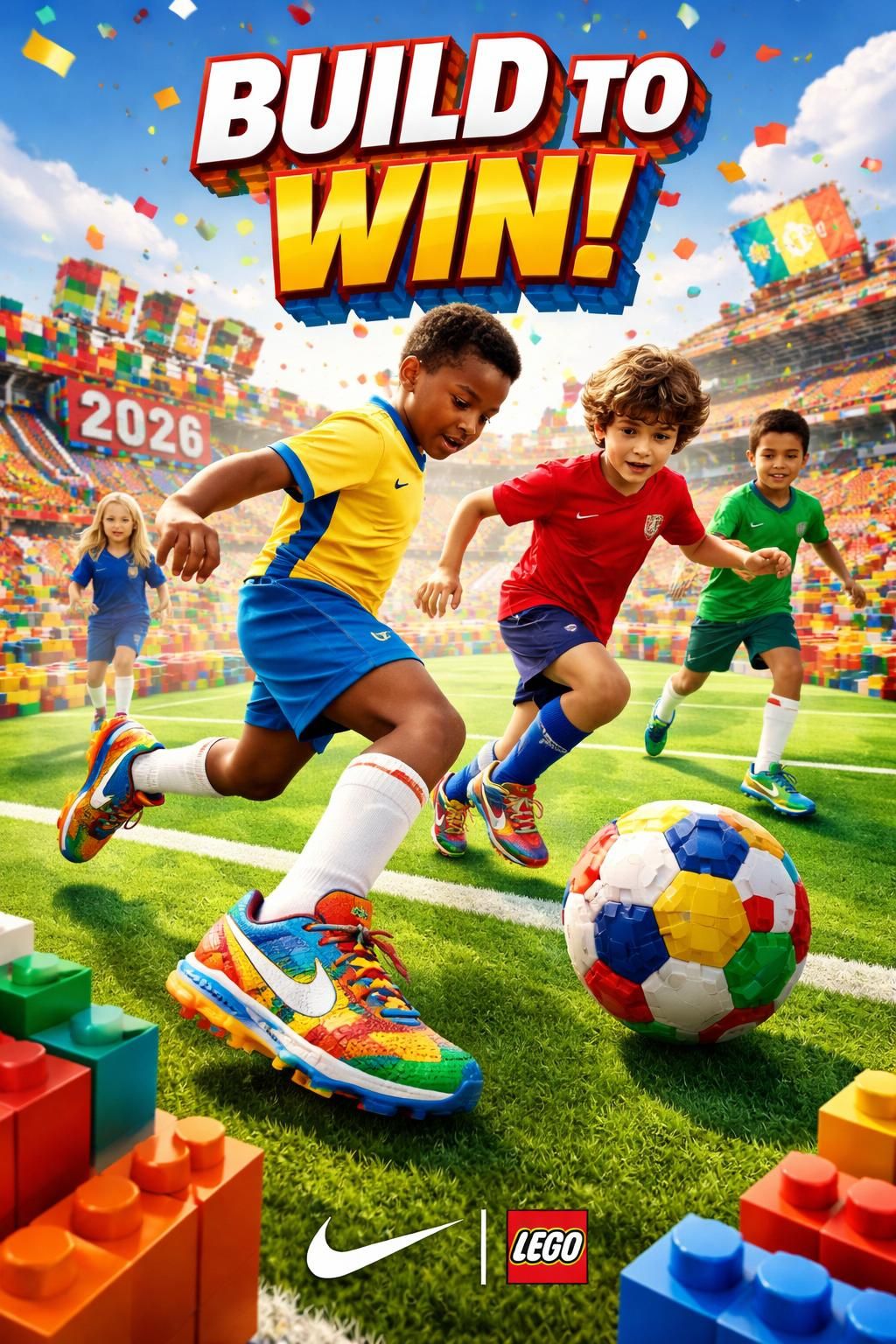 plongez dans l'univers dynamique de la campagne nike x lego pour la coupe du monde 2026 grâce à une bande-son énergique et captivante qui vous accompagne à chaque moment.