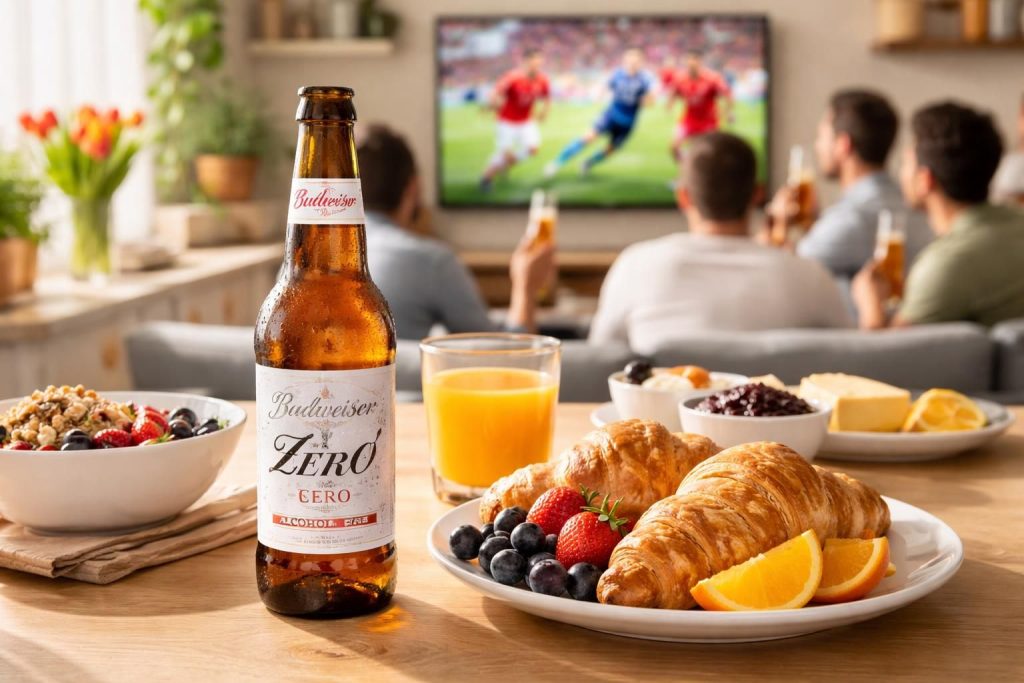 budweiser innove en proposant sa bière sans alcool au petit déjeuner pendant la coupe du monde, une nouvelle tendance pour savourer l'événement autrement.